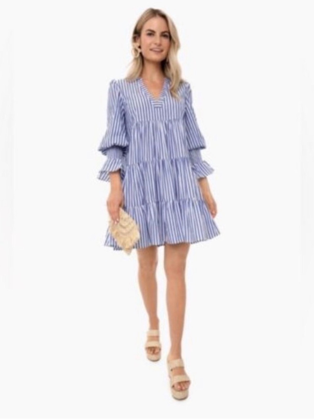 Tuckernuck Pomander Place Kenzo Blue and White Striped Mini Dress XL